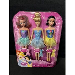 NIB Disney Princess Mattel 2009 Ariel Cinderella Snow White Ballerina Barbies